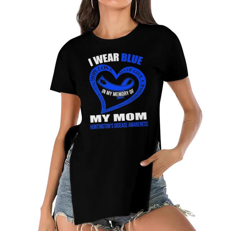 In My Memory Of My Mom Huntingtons Disease Awareness Women's Short Sleeves T-shirt With Hem Split
