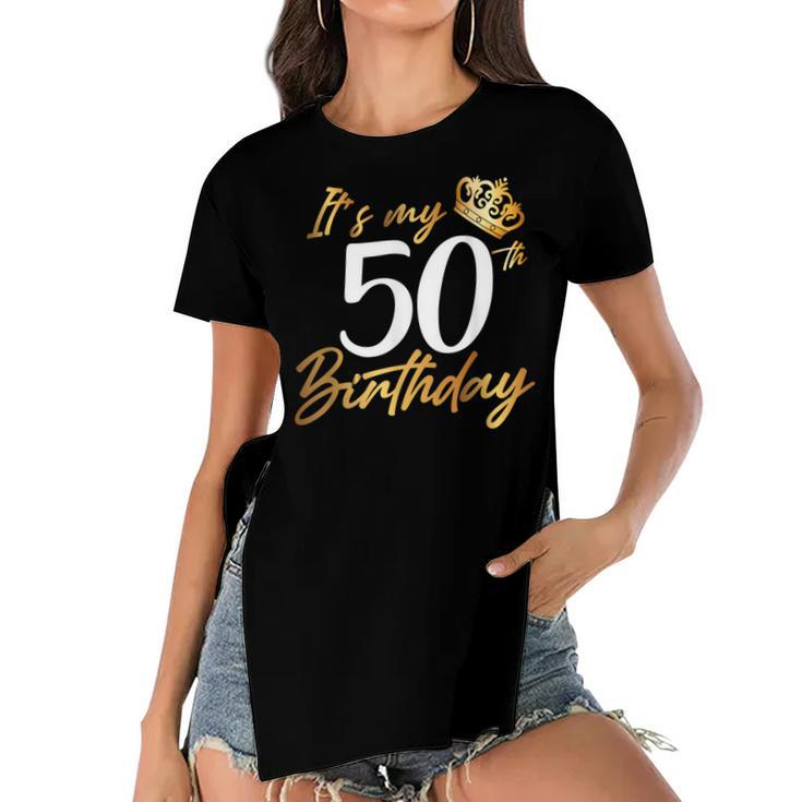 Its My 50Th Birthday 1971 Gift Fifty Years Old Anniversary  Women's Short Sleeves T-shirt With Hem Split
