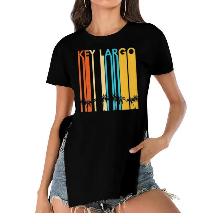 Key Largo Florida Retro Vintage Home Mens Womens Gift Women's Short Sleeves T-shirt With Hem Split