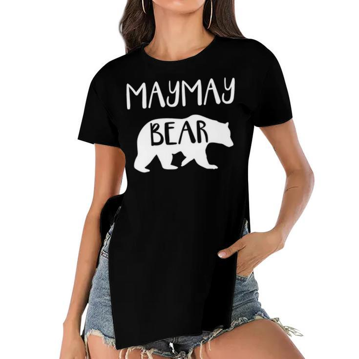 Maymay Grandma Gift   Maymay Bear Women's Short Sleeves T-shirt With Hem Split