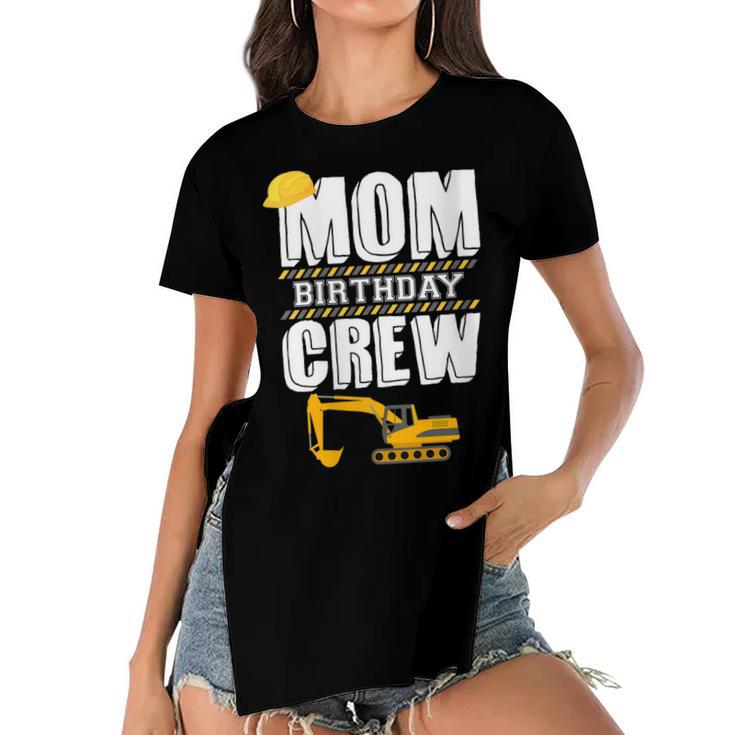 Mom Birthday Crew Construction Worker Hosting Party   Women's Short Sleeves T-shirt With Hem Split
