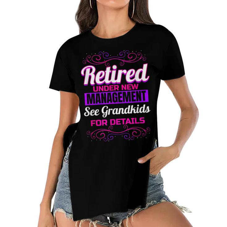Retired Grandma Retirement Grandkids Retiree Farewell Party  Women's Short Sleeves T-shirt With Hem Split