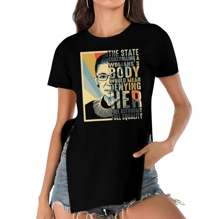 Ruth Bader Ginsburg My Body My Choice Rbgfor Women Women's Short Sleeves T-shirt With Hem Split