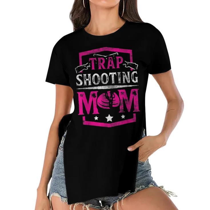 Trap Shooting Mom Trap Shooting Funny  Women's Short Sleeves T-shirt With Hem Split