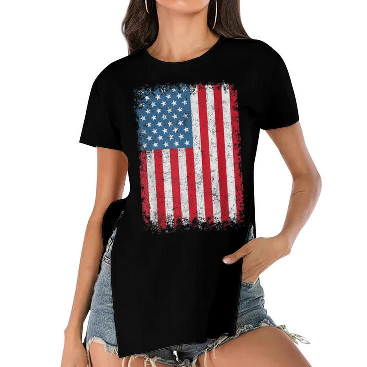 Usa Patriotic American Flag For Men Women Kids Boys Girls Us  Women's Short Sleeves T-shirt With Hem Split