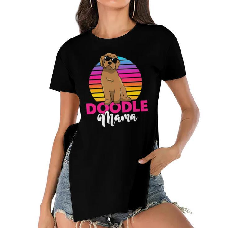 Womens Doodle Mama Labradoodle Goldendoodle Women's Short Sleeves T-shirt With Hem Split