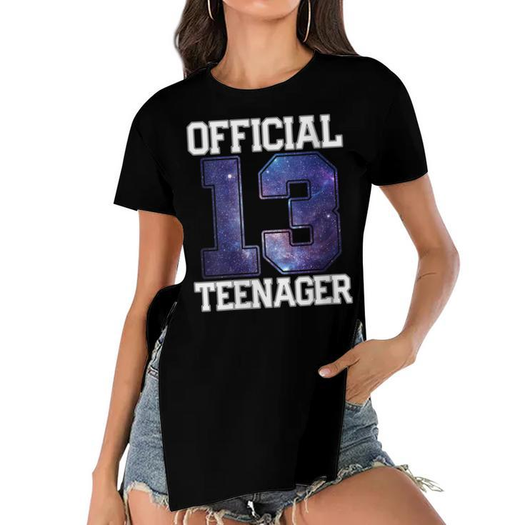 Womens Official Nager 13 Years Old Boys Girl 13Th Birthday Gift  Women's Short Sleeves T-shirt With Hem Split
