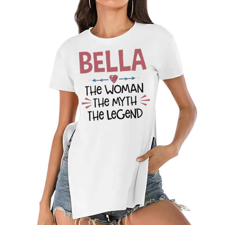 Bella Grandma Gift   Bella The Woman The Myth The Legend Women's Short Sleeves T-shirt With Hem Split
