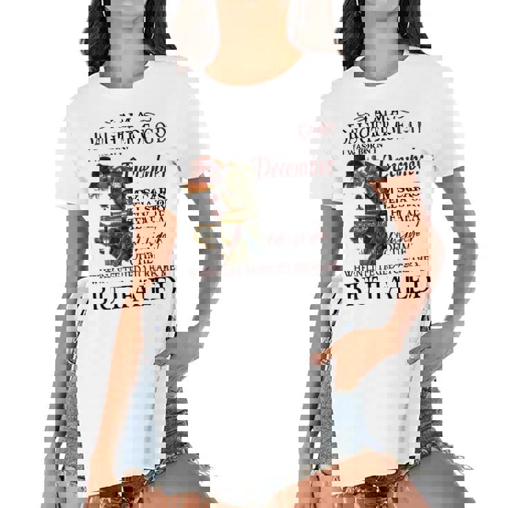 December Girl Gift   December Girl I Am A Daughter Of God Women's Short Sleeves T-shirt With Hem Split