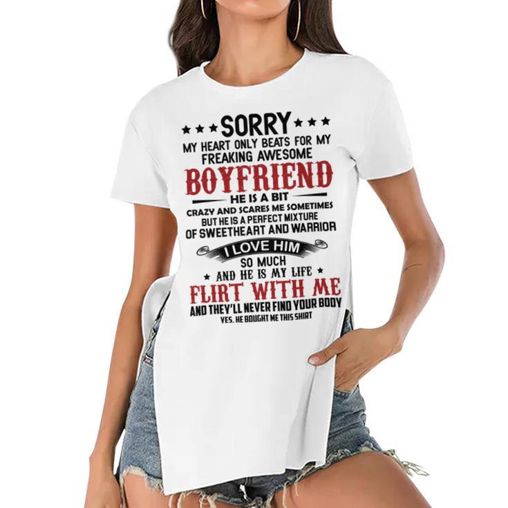 Freaking Awesome Boyfriend  V2 Women's Short Sleeves T-shirt With Hem Split