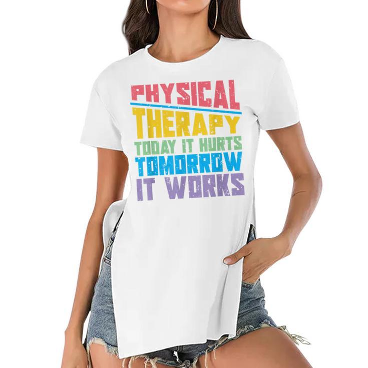 Funny Pt Therapist Pta Physiotherapy Physical Therapy  Women's Short Sleeves T-shirt With Hem Split