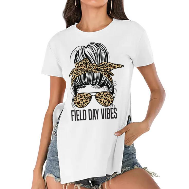 Happy Field Day Field Day Tee Kids Graduation School Fun Day V12 Women's Short Sleeves T-shirt With Hem Split