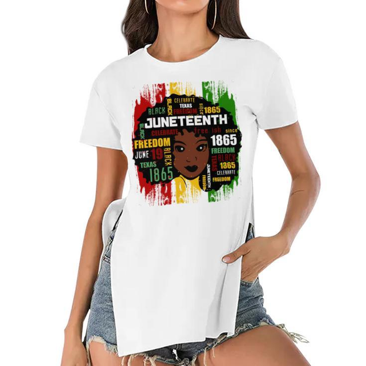 Juneteenth Girl Shirt Women's Short Sleeves T-shirt With Hem Split