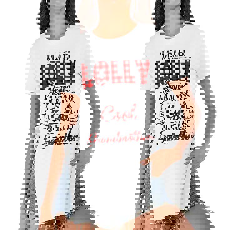 Lolly Grandma Gift   Im Called Lolly Because Im Too Cool To Be Called Grandmother Women's Short Sleeves T-shirt With Hem Split