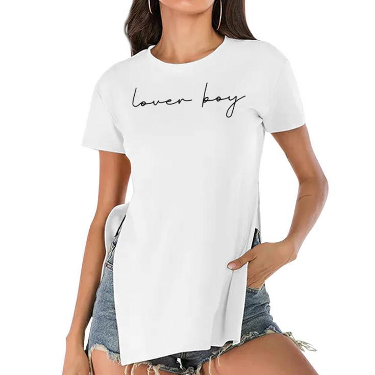 Lover Boy Women's Short Sleeves T-shirt With Hem Split