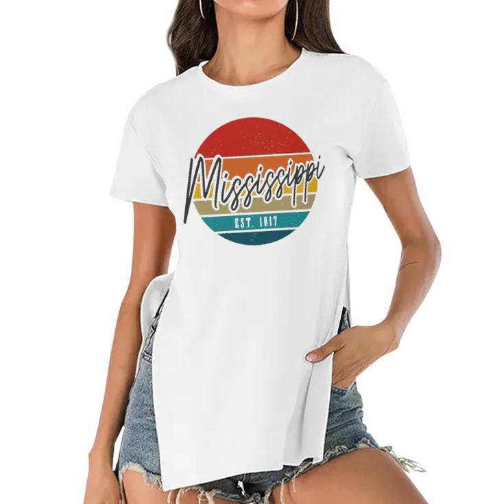 Mississippi Est 1817 Vintage Pride  Women's Short Sleeves T-shirt With Hem Split