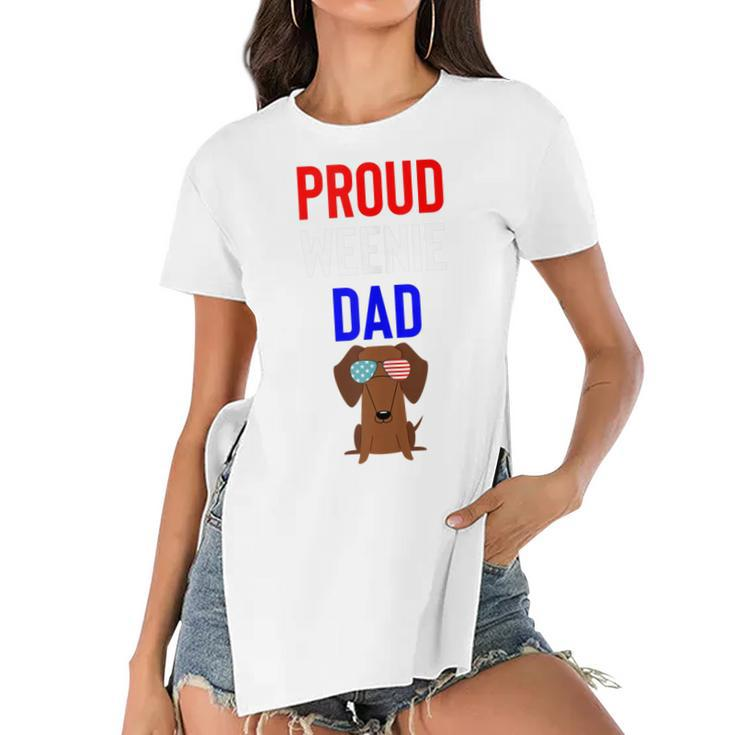 Proud Weenie Dad 4Th Of July Womens Gift  Women's Short Sleeves T-shirt With Hem Split