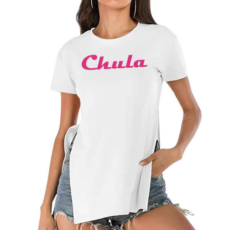 Womens Chula Sexy Hot Funny Latina Chola Women's Short Sleeves T-shirt With Hem Split
