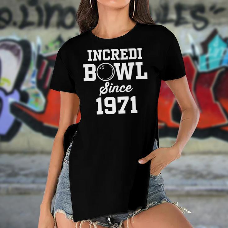 51 Years Old Bowler Bowling 1971 51St Birthday Women's Short Sleeves T-shirt With Hem Split
