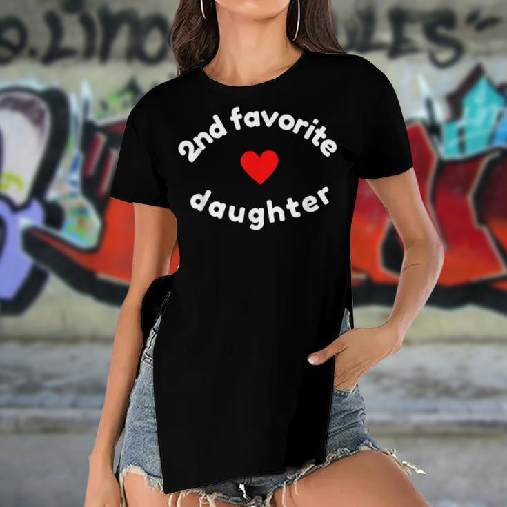 Funny 2Nd Second Child - Daughter For 2Nd Favorite Kid Women's Short Sleeves T-shirt With Hem Split