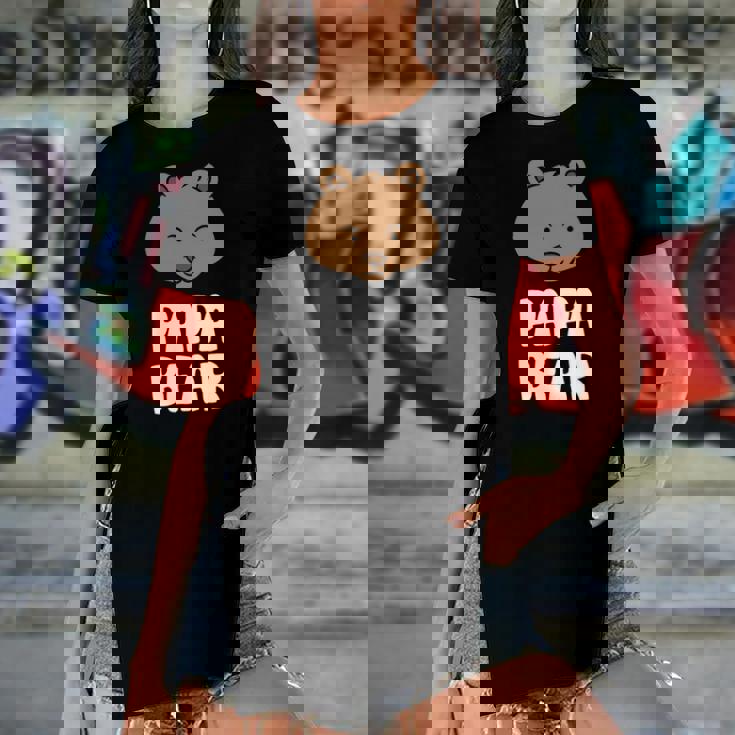 Funny Papa Bear Boys Papa Bear Cute Papa Bear Women's Short Sleeves T-shirt With Hem Split