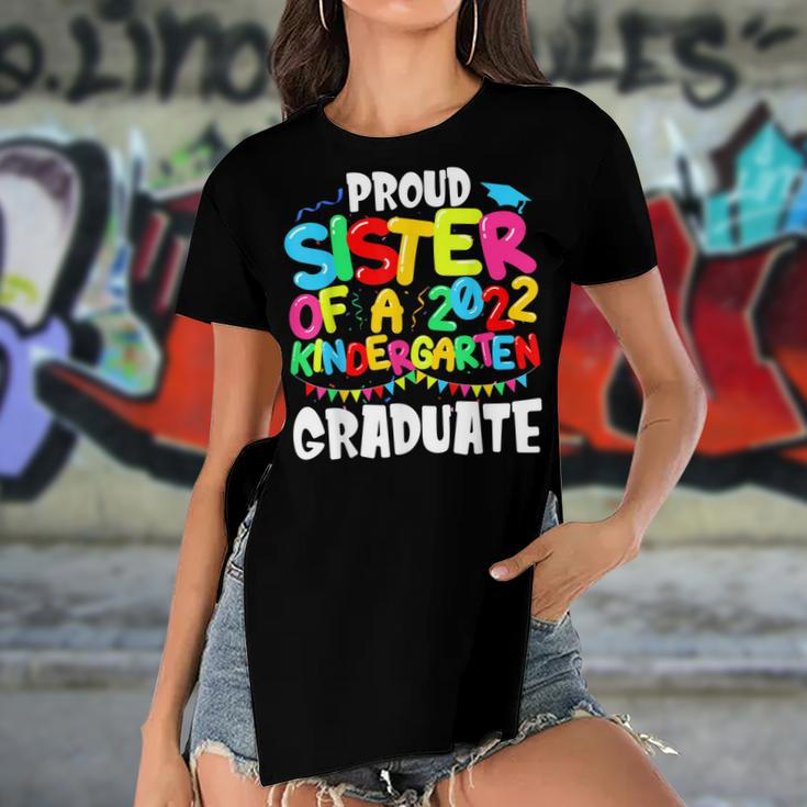 Funny Proud Sister Of A Class Of 2022 Kindergarten Graduate Women's Short Sleeves T-shirt With Hem Split