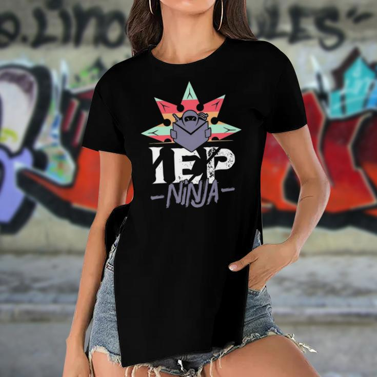 Iep Ninja Funny Special Education Sped Special Ed Teacher Women's Short Sleeves T-shirt With Hem Split