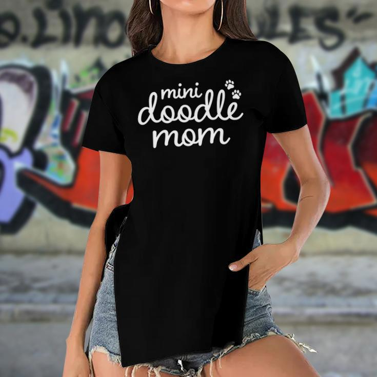 Mini Doodle Mom Miniature Goldendoodle Labradoodle Gift Women's Short Sleeves T-shirt With Hem Split