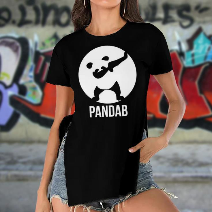 Pandab Funny Dabbing Panda Design Gift Women's Short Sleeves T-shirt With Hem Split