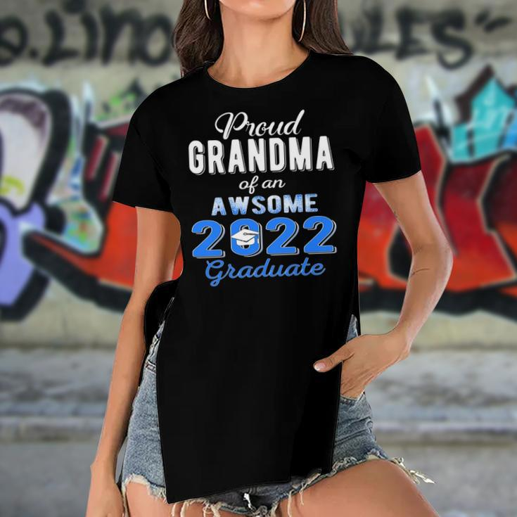 Proud Grandma Of 2022 Graduation Class 2022 Graduate Family Women's Short Sleeves T-shirt With Hem Split