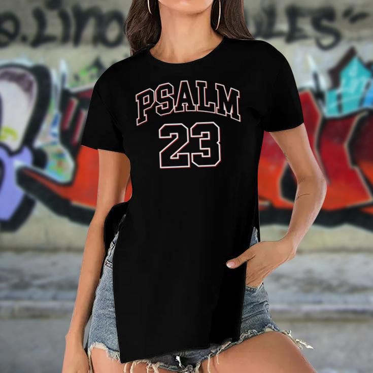 Psalm 23 Retro Sneakerhead Christian Bible Jesus Women's Short Sleeves T-shirt With Hem Split