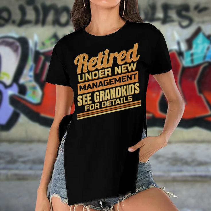 Retired Grandpa Grandma Funny Grandkids Farewell For Retiree Women's Short Sleeves T-shirt With Hem Split