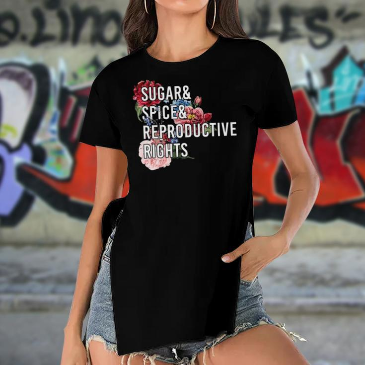 Sugar And Spice And Reproductive Rights For Women Women's Short Sleeves T-shirt With Hem Split