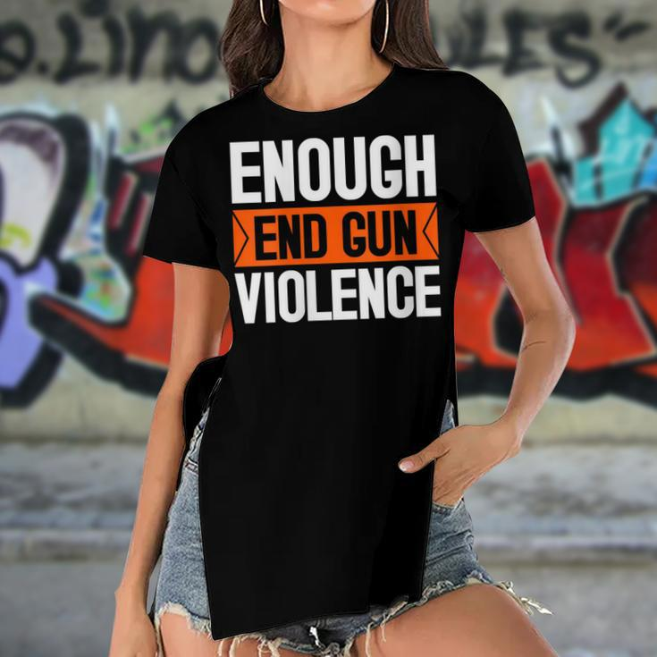 Womens Enough End Gun Violence Wear Orange Anti Violence Women's Short Sleeves T-shirt With Hem Split