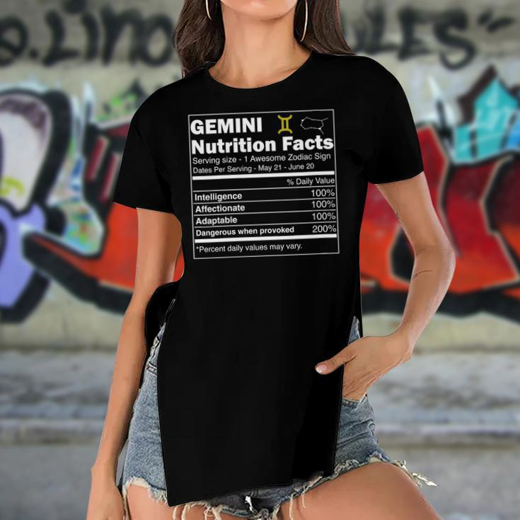 Womens Gemini S Nutrition Astrology Zodiac Sign Horoscope Women's Short Sleeves T-shirt With Hem Split