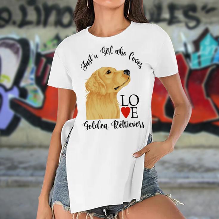 Copy Of Justagirlwholovesgoldenretrievers Women's Short Sleeves T-shirt With Hem Split