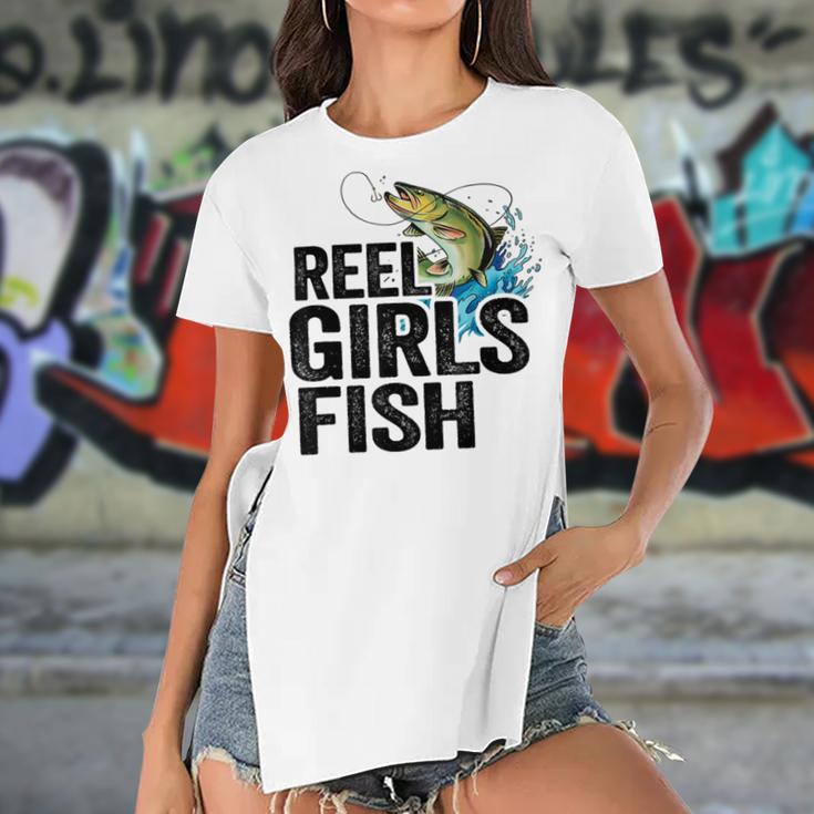 Reel Girl Fish Women's Short Sleeves T-shirt With Hem Split