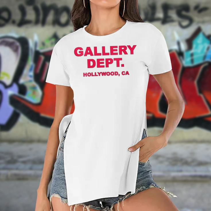Womens Gallery Dept Hollywood Ca Clothing Brand Gift Able Women's Short Sleeves T-shirt With Hem Split