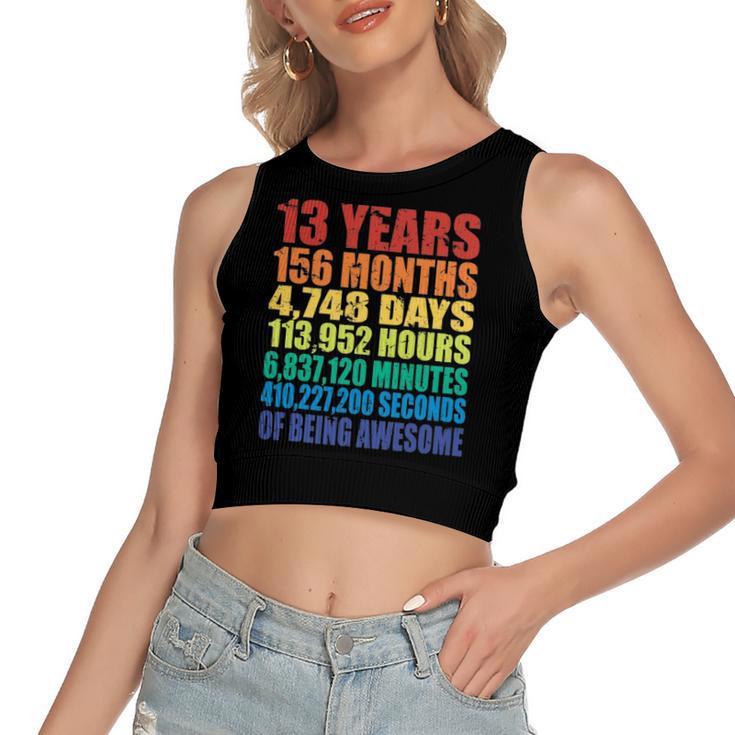 13Th Birthday For Boys & Girls 13 Years Of Being Awesome Women's Crop Top Tank Top