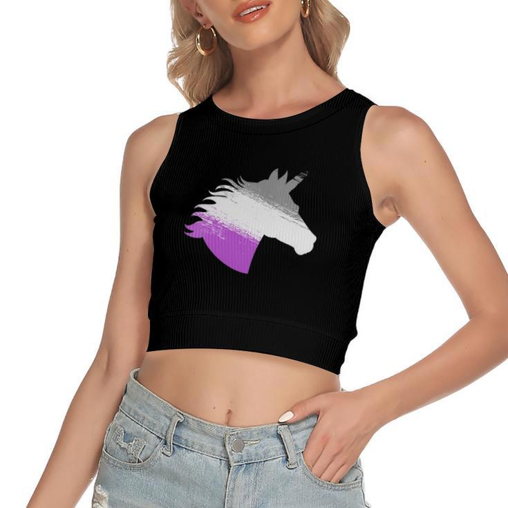 Ace Asexual Unicorn Lgbt Pride Stuff March Pride Month Women's Crop Top Tank Top