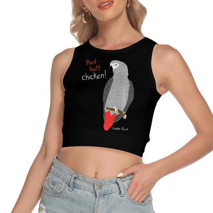 African Grey Parrot Red Butt Chicken Women's Crop Top Tank Top