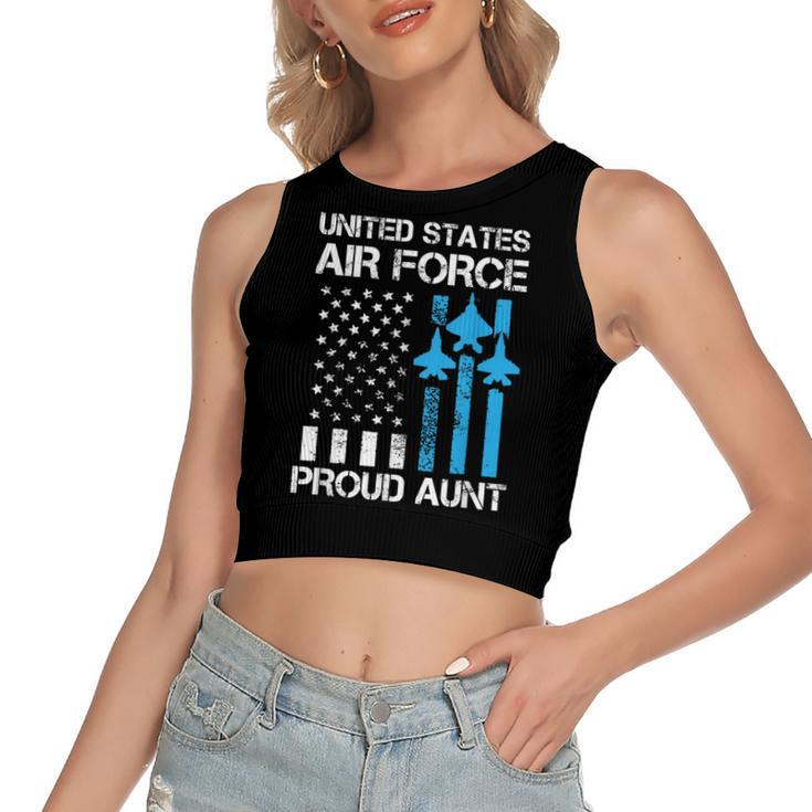 Air Force Us Veteran | Proud Air Force Mom 4Th Of July  Women's Sleeveless Bow Backless Hollow Crop Top