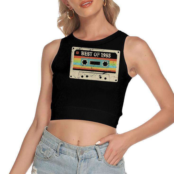 Best Of 1985 Cool 37 Years Old Bday 37Th Birthday Women's Crop Top Tank Top