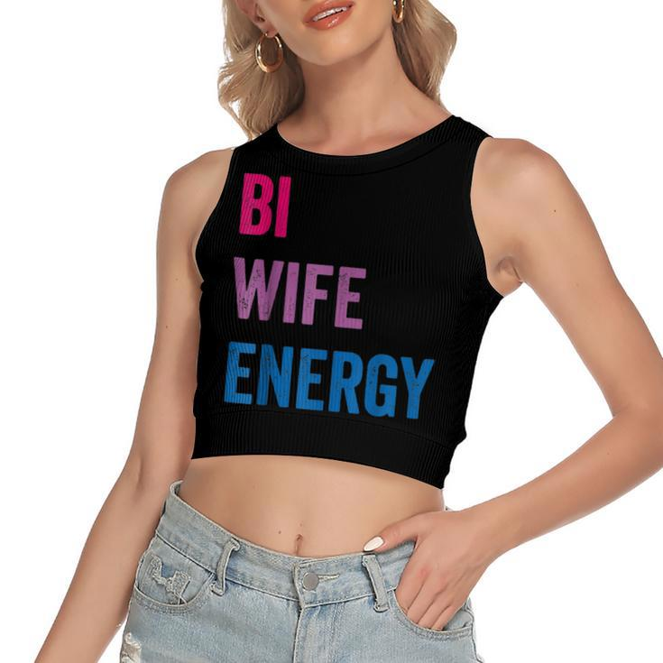 Bi Wife Energy Lgbtq Support Lgbt Lover Wife Lover Respect Women's Crop Top Tank Top