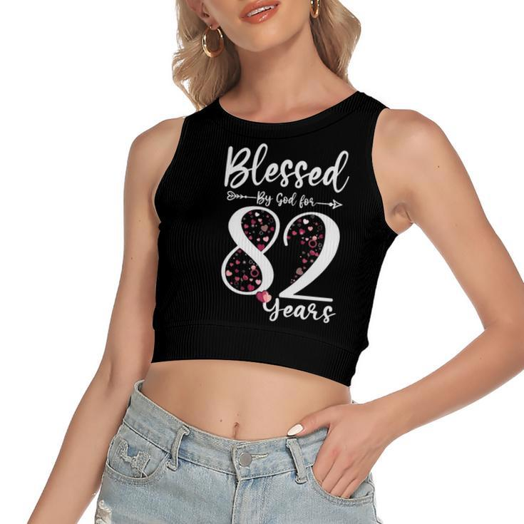 Blessed By God For 82 Years Old 82Nd Birthday Women's Crop Top Tank Top