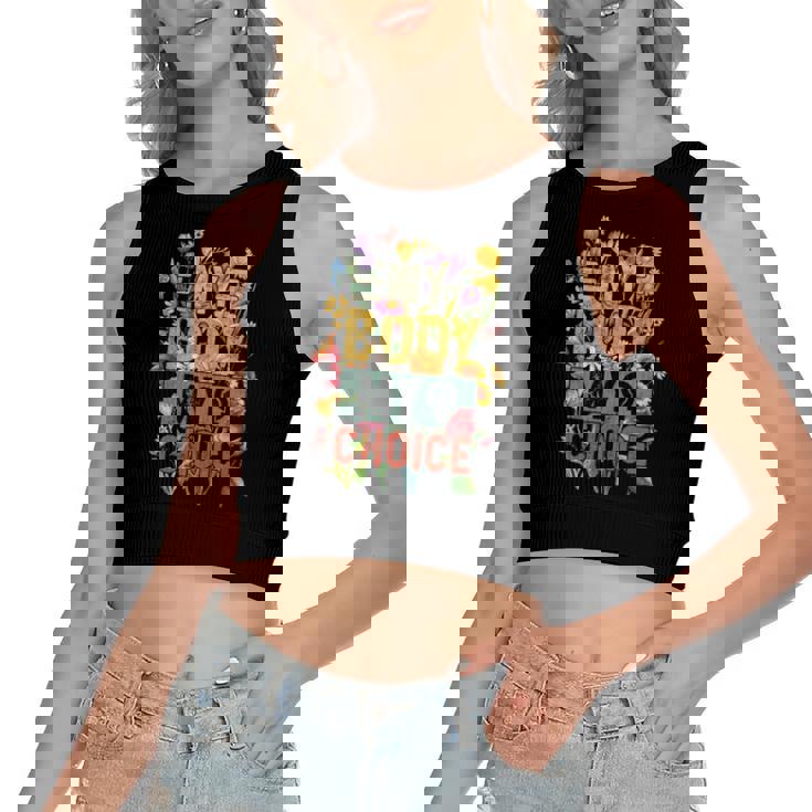 My Body My Choice Feminist Flower Feminist Women's Crop Top Tank Top