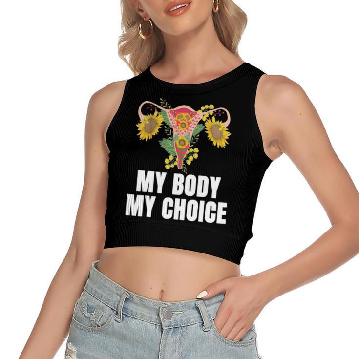 My Body My Choice Us Flag Feminist Rights Women's Crop Top Tank Top