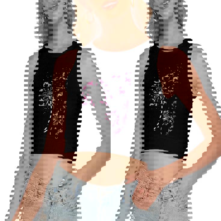 Faith Hope Love Breast Cancer Dandelion Flower Breast Cancer Women's Crop Top Tank Top