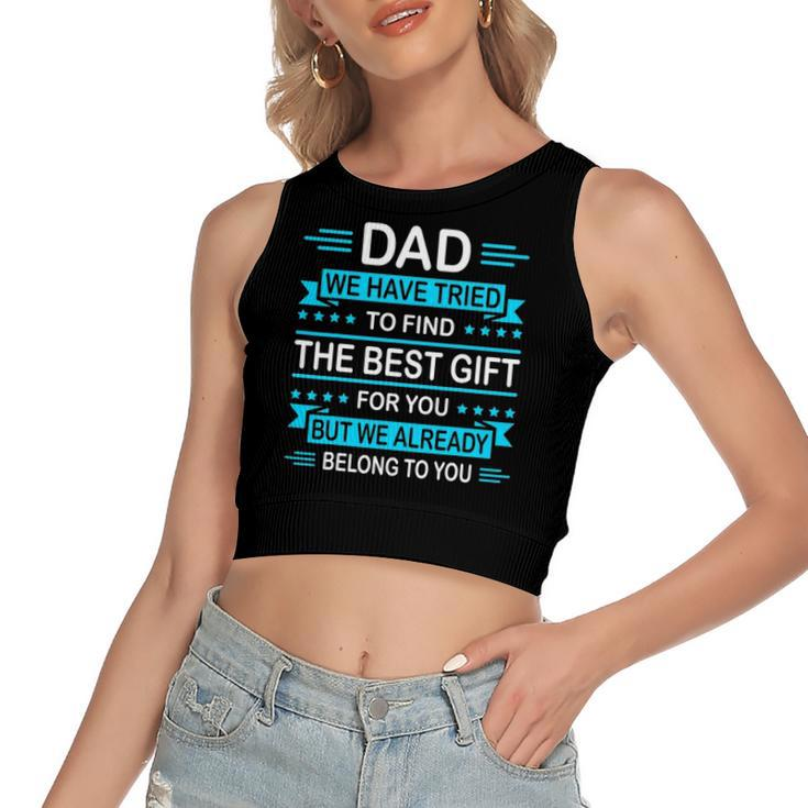 Fathers Day For Daddy Papa From Daughter Son Wife Women's Crop Top Tank Top