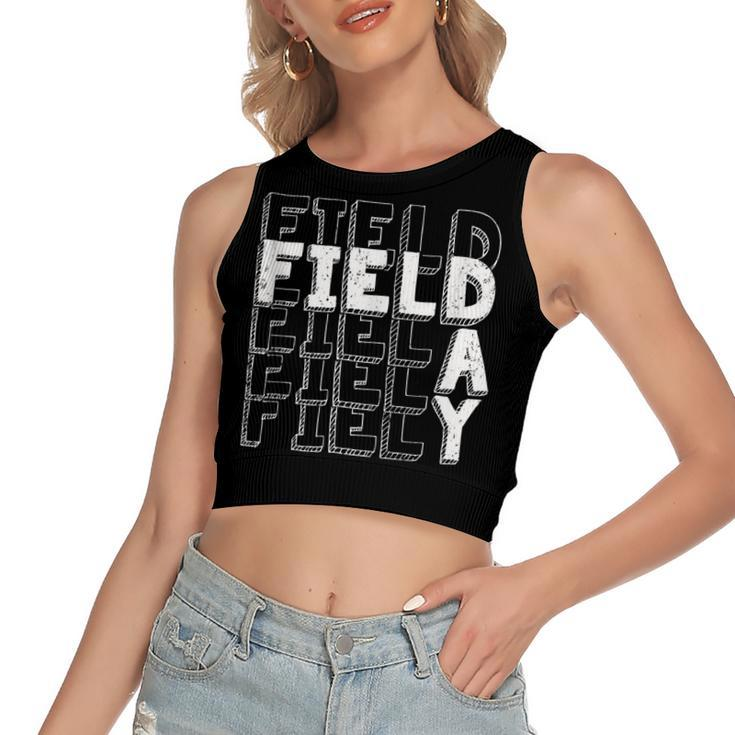 Field Day 2022 For School Teachers Kids And Family  V2 Women's Sleeveless Bow Backless Hollow Crop Top